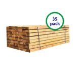 Pack de 35 mini traverses de bois en chêne (non traité) | L: 2,4 m